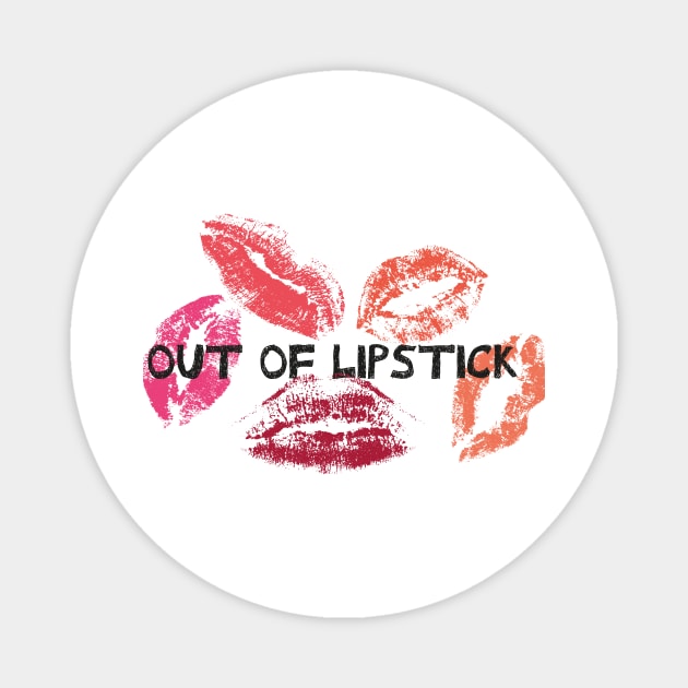 Out Of Lipstick With Lips Graphic illustration Magnet by MerchSpot